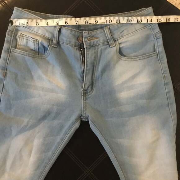 New Light Wash Flare Jeans, High Waisted Denim, Women's Size M - Picture 7 of 8